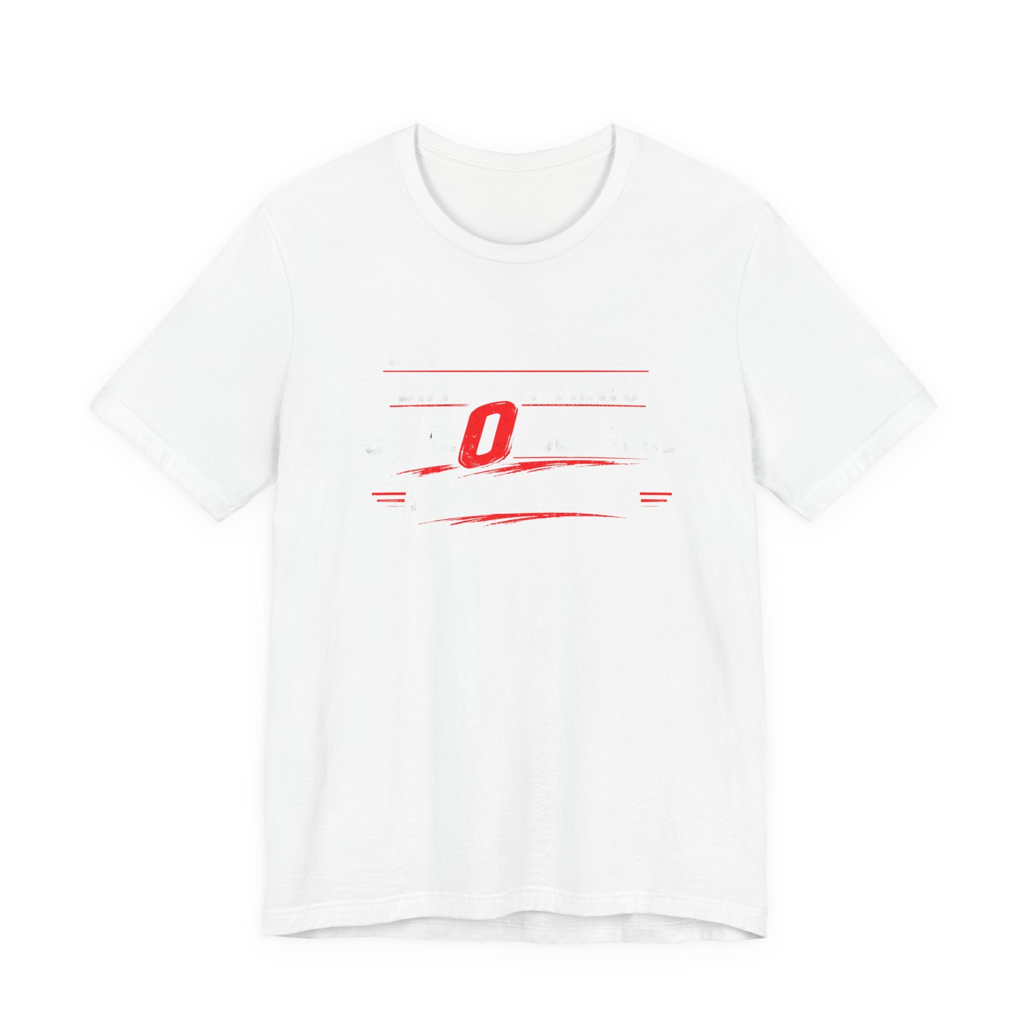 Minimalist Red 'O' Graphic Tee — Modern Athletic Short Sleeve Shirt